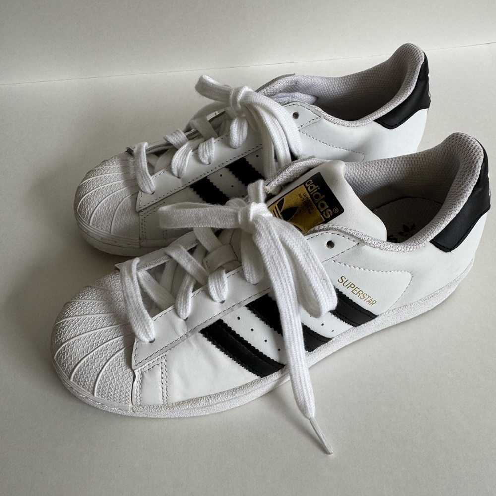 Adidas White and Black Superstar Sneakers